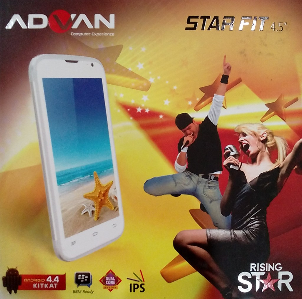Harga Advan Star Fit S45A, Smartphone Android Kitkat Layar 4,5 inci